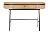 Office desk ATELIER 120cm natural oak wood look w/ black metal frame