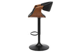 Barhocker ORGANIC 89-100cm drehbar mit Armlehnen Kunstleder und Walnussholzoptik