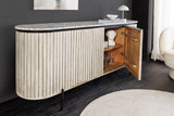 Sideboard ADLON 170cm Marmorplatte weiß Mangoholz grau