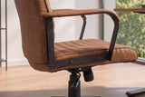 Bürostuhl LAZIO 49-59cm mit Wippfunktion Mikrofaser Vintage Braun