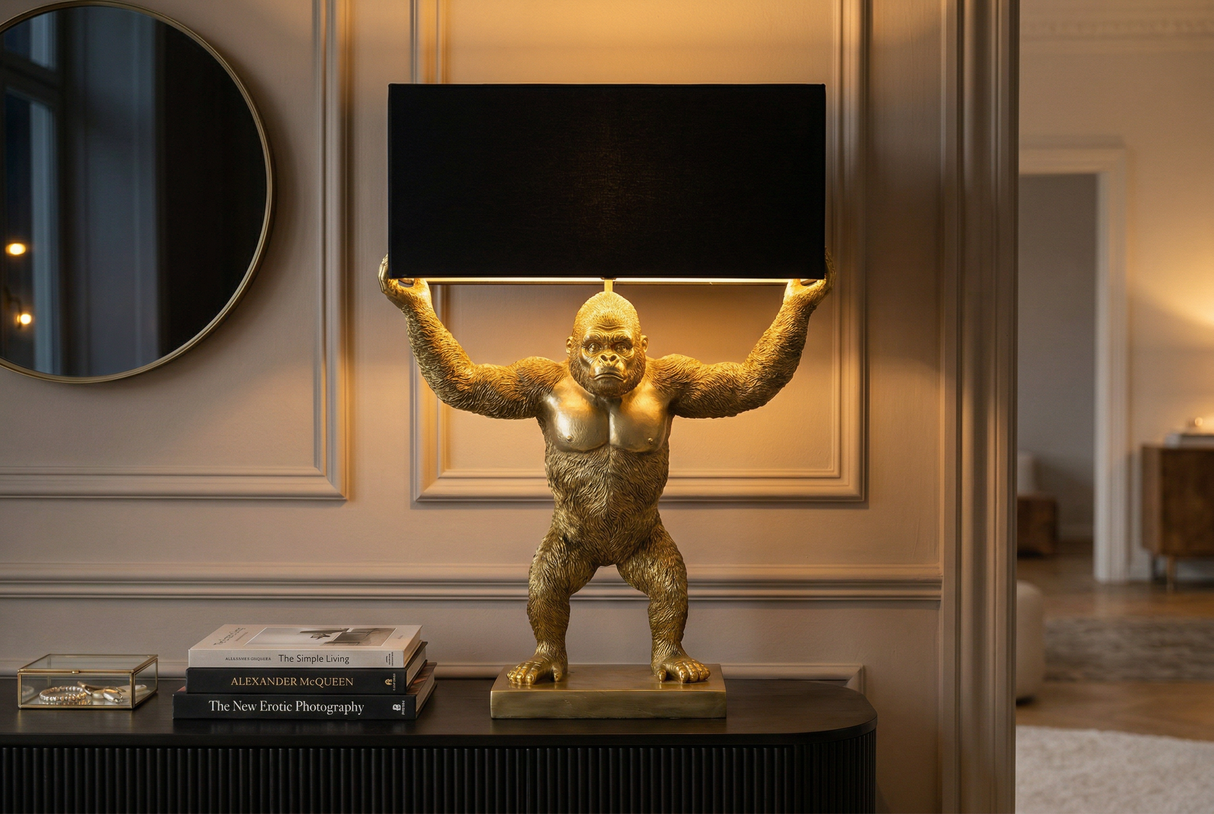 Table lamp KING APE 65cm black golden