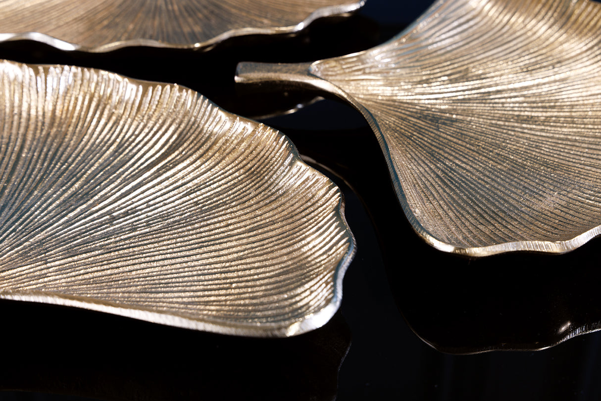 Decoration bowls GINKGO set of 3 gold