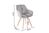 Swivel chair LIVORNO 180° auto-return w/ armrests microfibre vintage grey beech wood frame