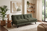 Sofa bed COCOONING 190cm 3-seater cord green