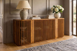 Sideboard SCULPTURA 170cm offene Lamellenfront abgerundete Kanten Mangoholz braun