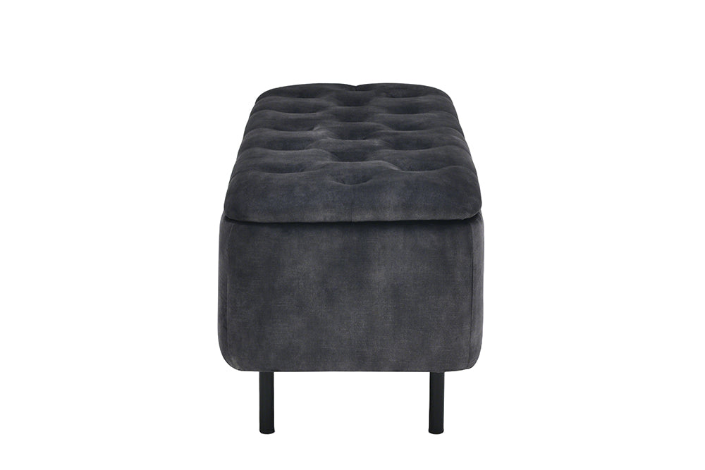 Sitztruhe EN VOGUE 120cm mit Stauraum Samt grau