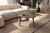 Coffee table ORGANIC LIVING 55cm w/ storage space sheesham wood grey smoke finish