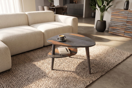 Couchtisch ORGANIC LIVING 55cm mit Stauraum Sheeshamholz Grey Smoke Finish