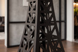 Bar table PARIS LOFT 105cm Eiffel Tower design mango wood dark brown black