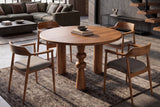 Esstisch ARTE 120cm rund skulpturale Beine Mangoholz braun