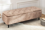 Bench chest EN VOGUE 120cm w/ storage space velvet beige