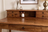 Davenport Schreibtisch HEMINGWAY 90cm mit Schubladen und offenem Ablagefach Mangoholz braun honigfarbenes Finish