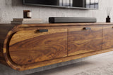 TV-Lowboard ORGANIC 160cm hängend Sheeshamholz braun
