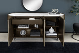 Sideboard REFLECTION 150cm 3D effekt  bronze w/ ceramic marble top white