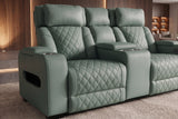 Cinema armchair HOLLYWOOD 2-seater electrically adjustable artificial leather sage