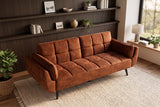 Schlafsofa BOUTIQUE 215cm 3-Sitzer Samt Rostbraun