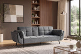 Schlafsofa BOUTIQUE 215cm mit Armlehnen Samt grau
