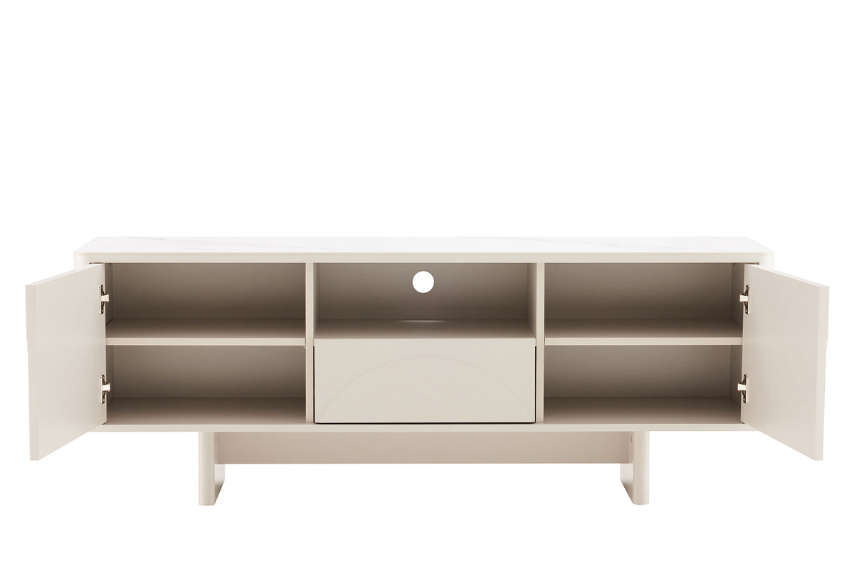 TV Board SAVOY 150cm 3D w/ white marble ceramic top