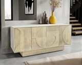 Sideboard ART DECO 170cm 3D Mangoholz naturweiß
