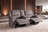 Kinosessel HOLLYWOOD 2-Sitzer Relaxfunktion mit Stauraum Samt grau