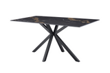 Dining table GALAXIE 160cm w/ star frame aurora oro ceramic black gold sand