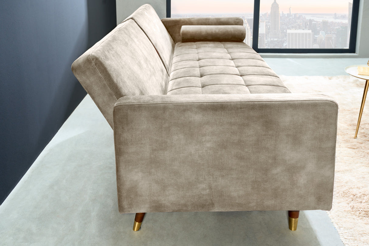 Sofa bed COUTURE 200cm velvet champagne