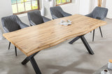 Dining table WILD 200cm table top 50mm X-legs wild oak look natural