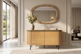 Wallmirror ORGANIC 105cm oval pine wood natural beige