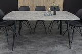 Dining table APARTMENT 120cm grey stone look w/ black metal frame