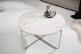 Coffee table NOBLE 65cm marble white w/ removable plate