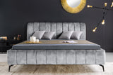 Bett AMSTERDAM 160x200cm Samt grau