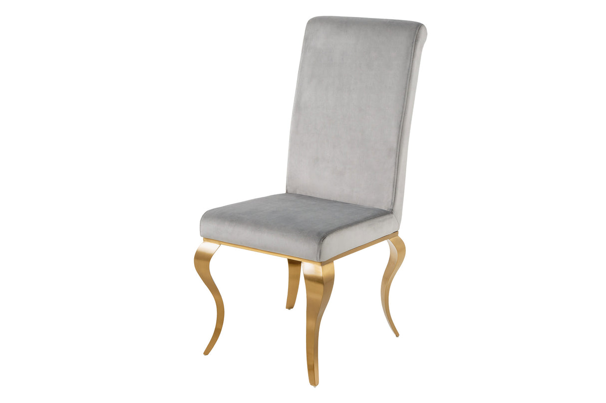 Chair MODERN BAROCK velvet grey golden legs