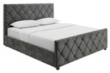 Bett ELYSIUM 180x200cm mit Stauraum Samt dunkelgrau