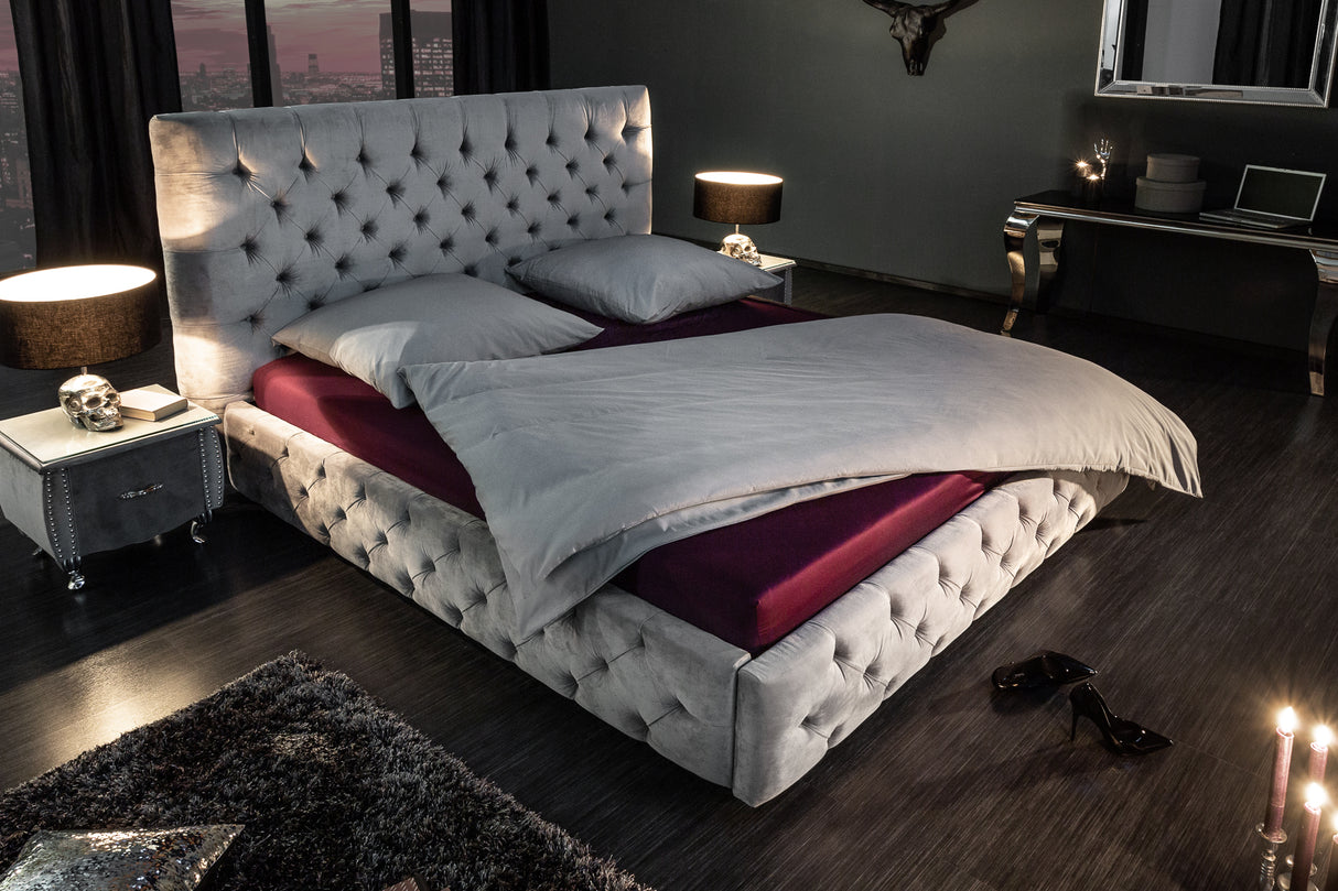 Bed PARIS CHESTERFIELD 160x200cm velvet grey