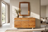 Wall mirror MAMMUT 100cm natural edge brown acacia wood