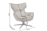 Armchair VOGUE 360° rotatable w/ tilt function velvet taupe black metal frame