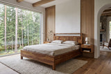 Bed MAKASSAR 180x200cm tree trunk sheesham wood brown