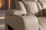 Kinosessel HOLLYWOOD 2-Sitzer elektrisch verstellbar Kunstleder beige