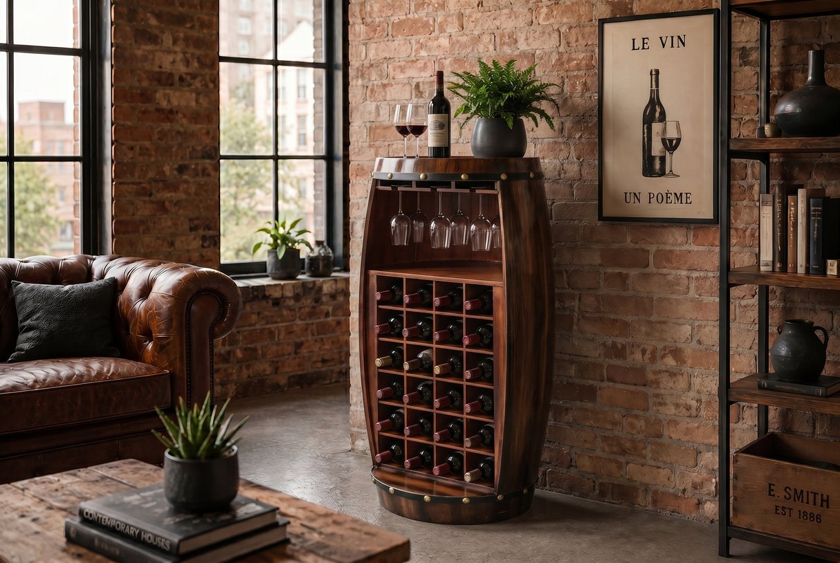Weinregal BODEGA 100cm für 24 Flaschen Massivholz Tannenholz braun