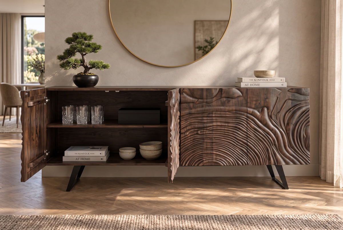 Sideboard FLUID 175cm 3D mango wood brown