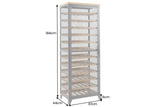 Weinschrank BODEGA 185cm Tannenholz natur mit schwarzem Metallrahmen