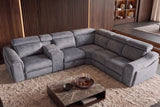 Corner sofa PRIME multifunctional electrically adjustable w/ storage space vogue velvet grey