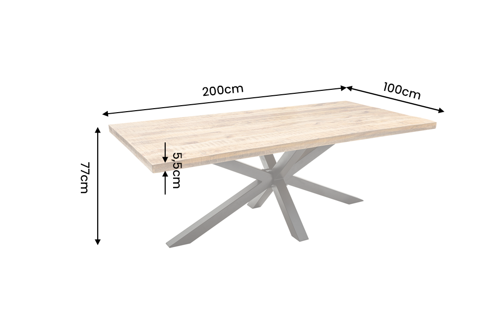 Esstisch GALAXIE 200cm Mangoholz natur