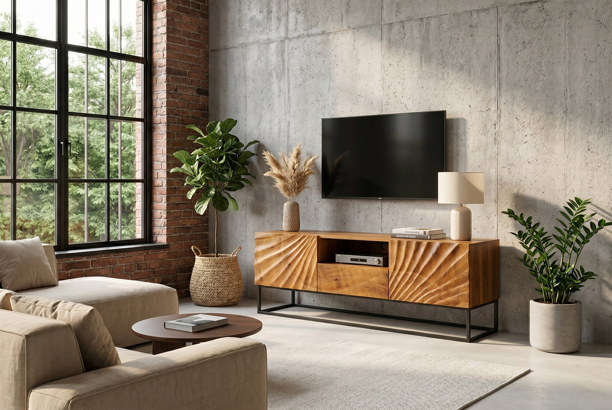 TV-Lowboard SCORPION 160cm 3D mango brown