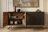 Sideboard ILLUSION 180cm 3D mango schwarz