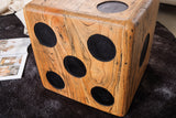 Side table stool CUBE 40cm mindi wood natural