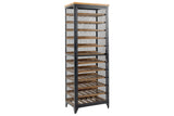 Weinschrank BODEGA 185cm Tannenholz natur mit schwarzem Metallrahmen