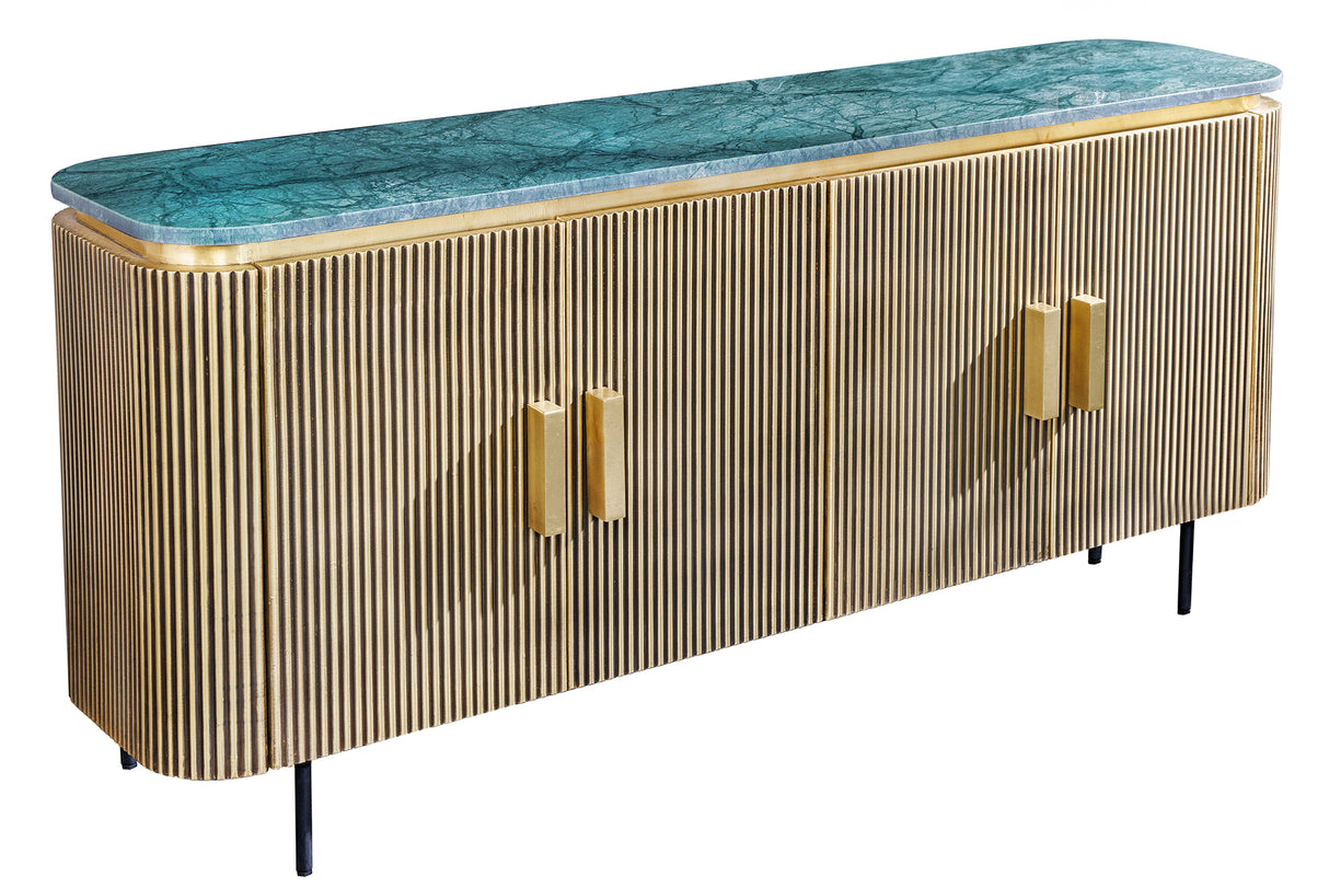 Sideboard VENEZIANO 160cm Mangoholz und Marmorplatte