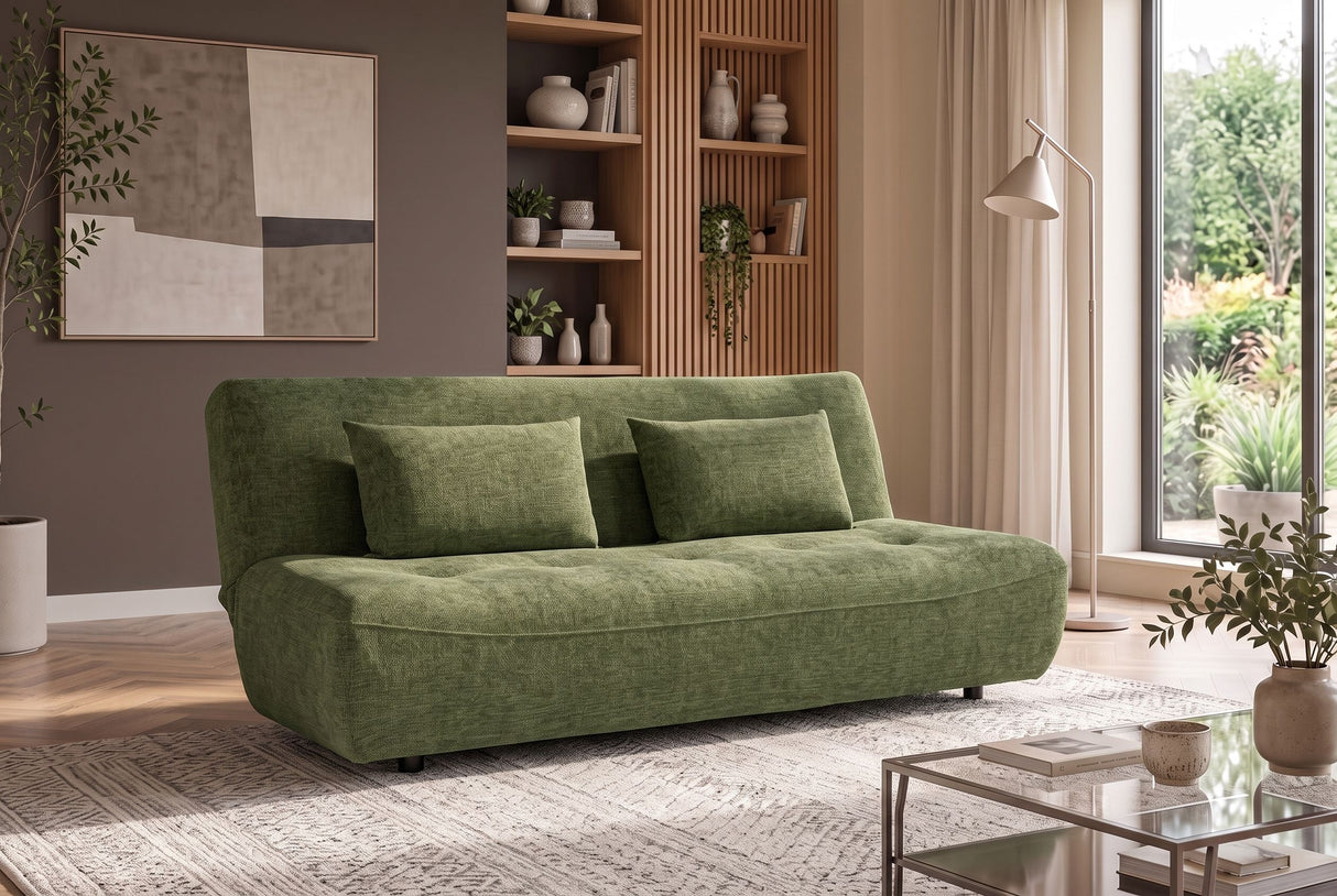 Schlafsofa ELYPSE 200cm 3-Sitzer Chenille grün