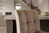 Barhocker MODENA 92-116cm 360° drehbar Samt Champagner-Beige m/ schwarzem Metallgestell